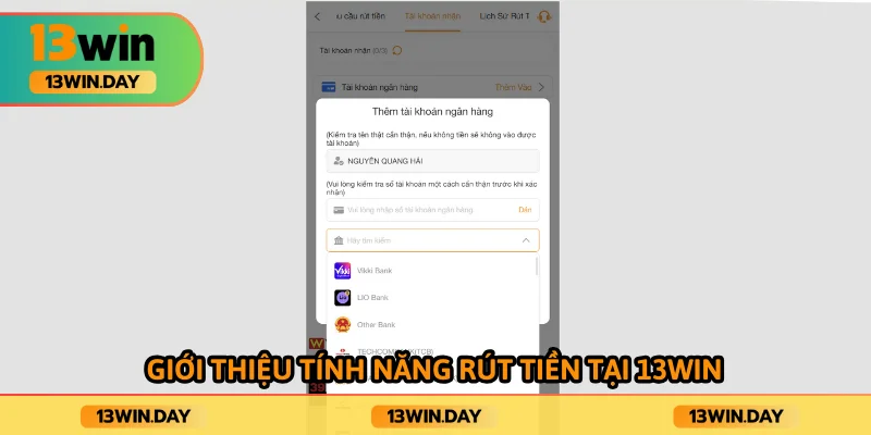 13WIN cam kết mang đến quá trình rút thưởng minh bạch, nhanh gọn và uy tín