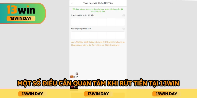 Thông tin rút tiền phải được điền chính xác và trùng khớp với dữ liệu đã đăng ký